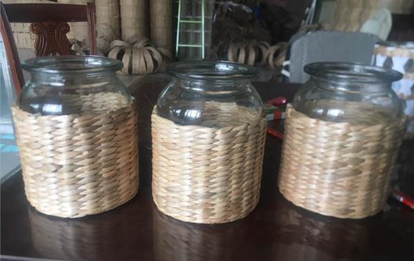Buy cheap Best selling Seagrass bottle carrier Wicker detox bottle holder Seagrass glass cup holders from wholesalers