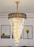 LED Spiral Luxury Crystal Golden Big Chandelier Duplex Building european crystal