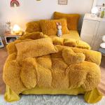 Age Group Adult Child Ginger Color Plain Dyed Duvet Cover Set for Winter Bed