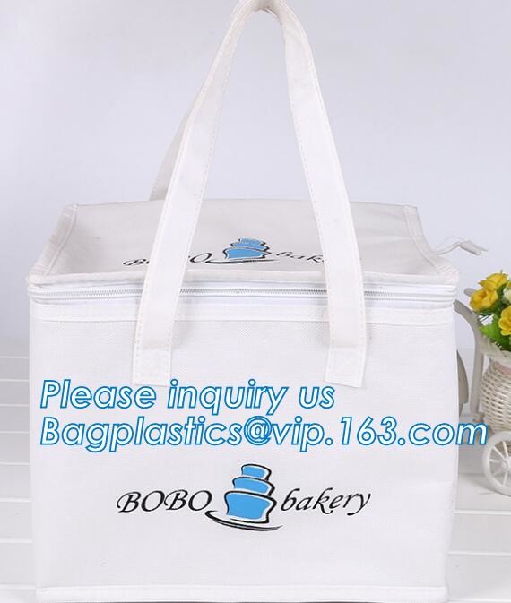 Reusable aluminium foil thermal insulation material cooler bag for picnic with Strapping tape closureRecycled PP Woven Plast