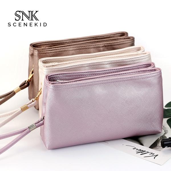 Buy cheap Double Zipper Travel Toiletry Cosmetic Waterproof Shiny PU Bag from wholesalers
