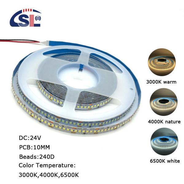 Buy cheap 12v24v 240leds 10mm 3000K 4000K 6500K Die-Cutting Board dual color SMD2835 Led Strip Light from wholesalers