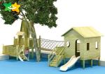 Customized Wooden Playground Slide , Childrens White Wooden Slide Pe Board