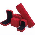Custom Luxury Red Velvet Jewelry Packaging Box for Necklace Bracelet Earrings