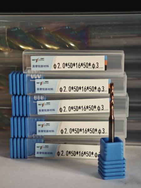 Buy cheap Hardness HRC55-60 Solid Carbide 5D Drill Cutting Tool φ2.0 x 5D x 16 x 50 x φ3mm G-External Coolant Drill from wholesalers