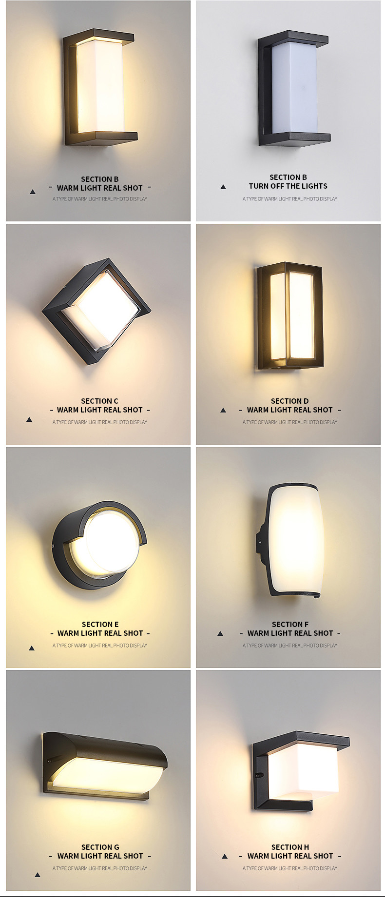 20w Outdoor Waterproof LED Wall Lights Round 17x10mm