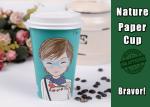8 Oz Vending Heat Proof Paper Cups , Water Based Ink Logo Printed Paper Coffee