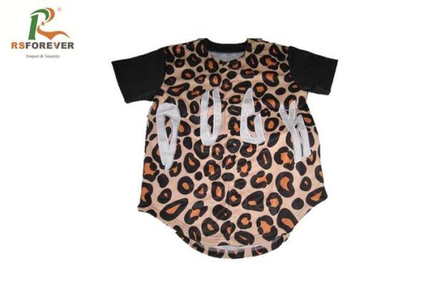 Buy cheap Outdoor Short Sleeve Baseball Tee Womens , Custom Made Leopard Print Baseball Tee from wholesalers