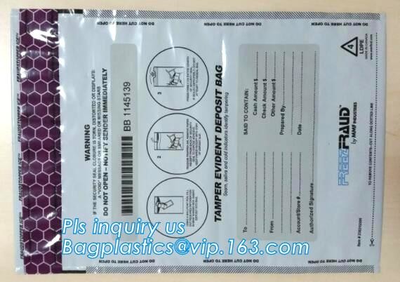 custom logo tamper tear proof plastic bank money envelopes mailing bag, Security Bag/Printed Plastic Security Bags For M