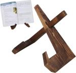 Solid Wood Cook Book Stand Farmhouse Kitchen Decor for Tablet Fancy Plate Vinyl