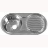 Buy cheap 0.7mm Brushed Stainless Steel Kitchen Sink With Drainboard 1 Faucet Hole from wholesalers