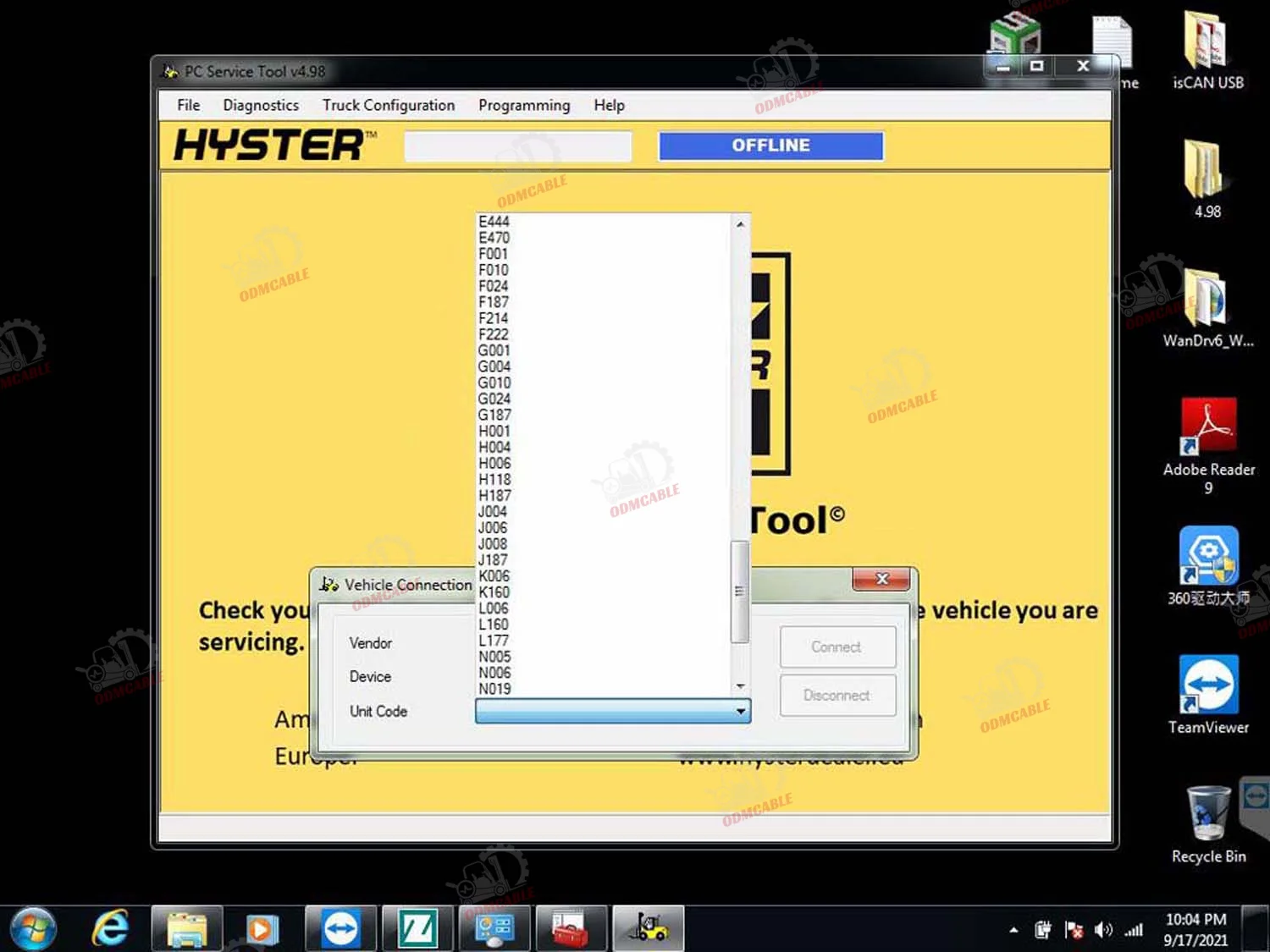 V4.99 For Hyster Yale Forklift Truck Diagnostic Scanner Yale Hyster PC Service Tool Ifak Diagnositc Tool+F110 Tablet