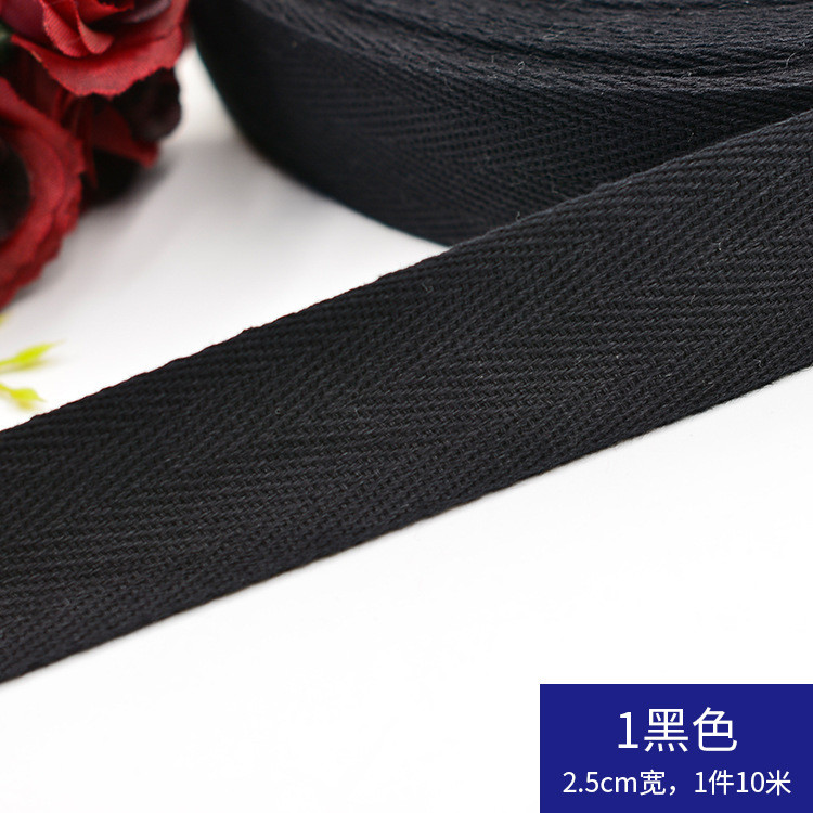 Herribone Design Cotton Ribbon Purple Orange Cotton Twill Tape
