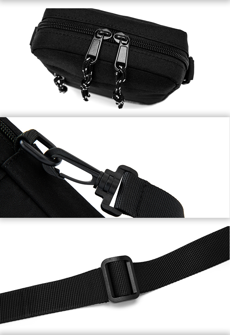 Fashion Men's Small Shoulder Bags Black Handbag Travel Wallet Mini Crossbody Bag Passport Clip Mobile Purse Strap Neck Pouch