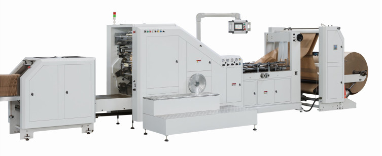 HJ-200+LST-4700/4700R Roll Feeding Flexo Printing Square Bottom Paper Bag Making Machine#200pcs/Min Paper Carry Bag