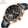 Buy cheap KINYUED genuine leather tourbillon mens automatic watch men moon phase watch men wristwatch from wholesalers