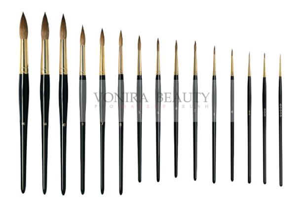 Buy cheap Fabulous Nature Pure Kolinsky Round Nail Art Brushes With Gold Ferrule And Black Handle 15 PCS from wholesalers