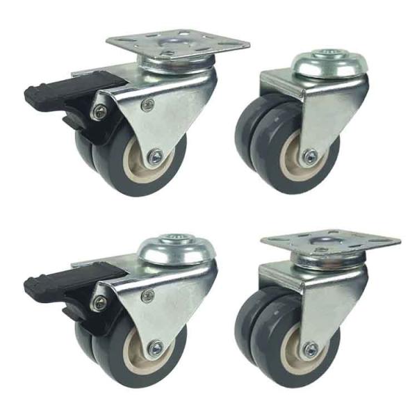 Quality PVC Casters Flowerpot 50mm Swivel Light Duty Castors Wheels 360 Rotating for sale