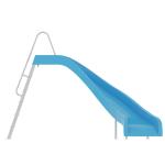 Splash Pool Curve Water Slide With Stairs Easy Installation Fiberglass