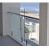 Buy cheap Round Steel Frameless Glass Balcony Railing Outdoor With Solid Wood Handrail from wholesalers