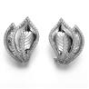 Buy cheap Striped Leaves Earrings 925 Silver CZ Earrings Nature Series Customized from wholesalers