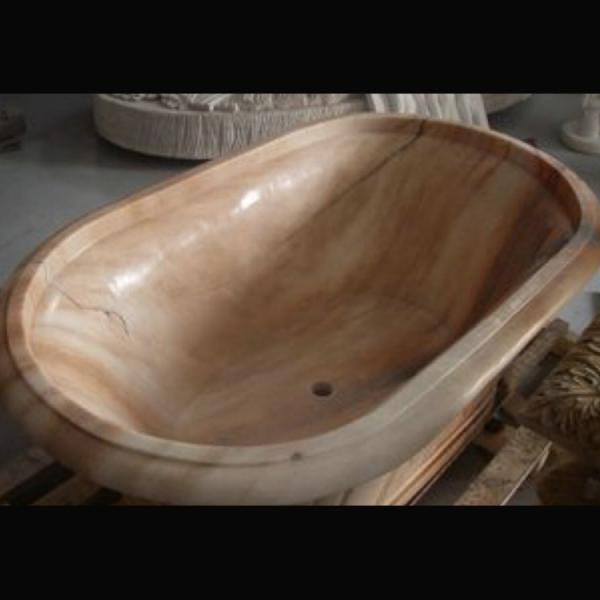 Buy cheap Home deocration pink marble bathtub with polish surface for bathroom,china sculpture supplier from wholesalers
