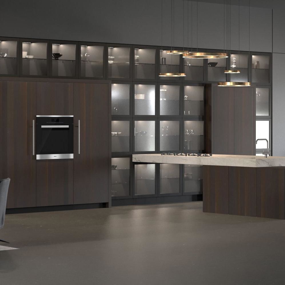 Automatic Interior Design Hotel Home Melamine Smart Kitchen Cabinet