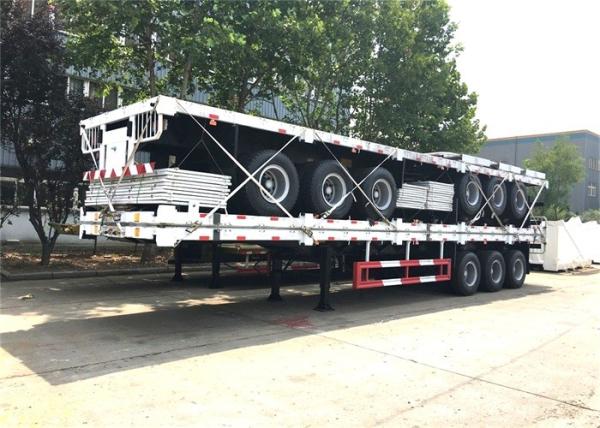 Buy cheap Three Axle Flatbed 12m Shipping Container Delivery Trailer from wholesalers