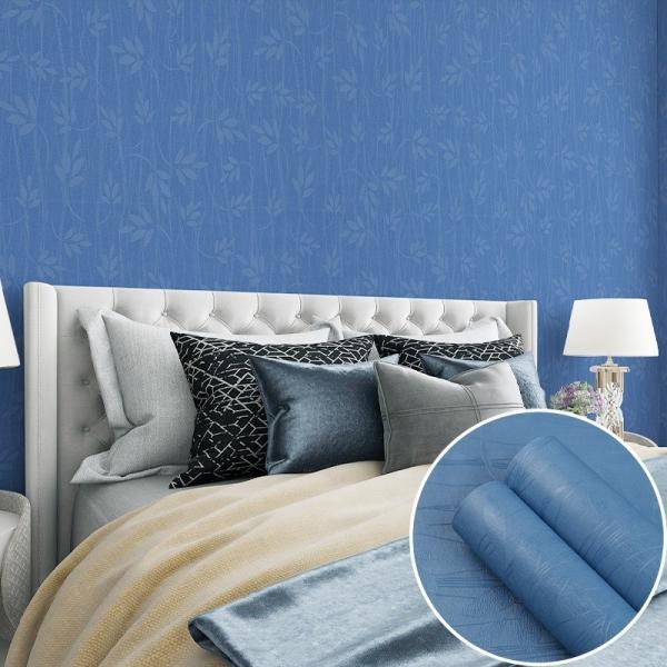 Buy cheap Interior Blue Embossed Wallpaper Self Adhesive Wallpaper Waterproof Decoration from wholesalers