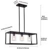Buy cheap American rectangular wrought iron chandelier dining room kitchen bar glass lighting(WH-CI-160) from wholesalers