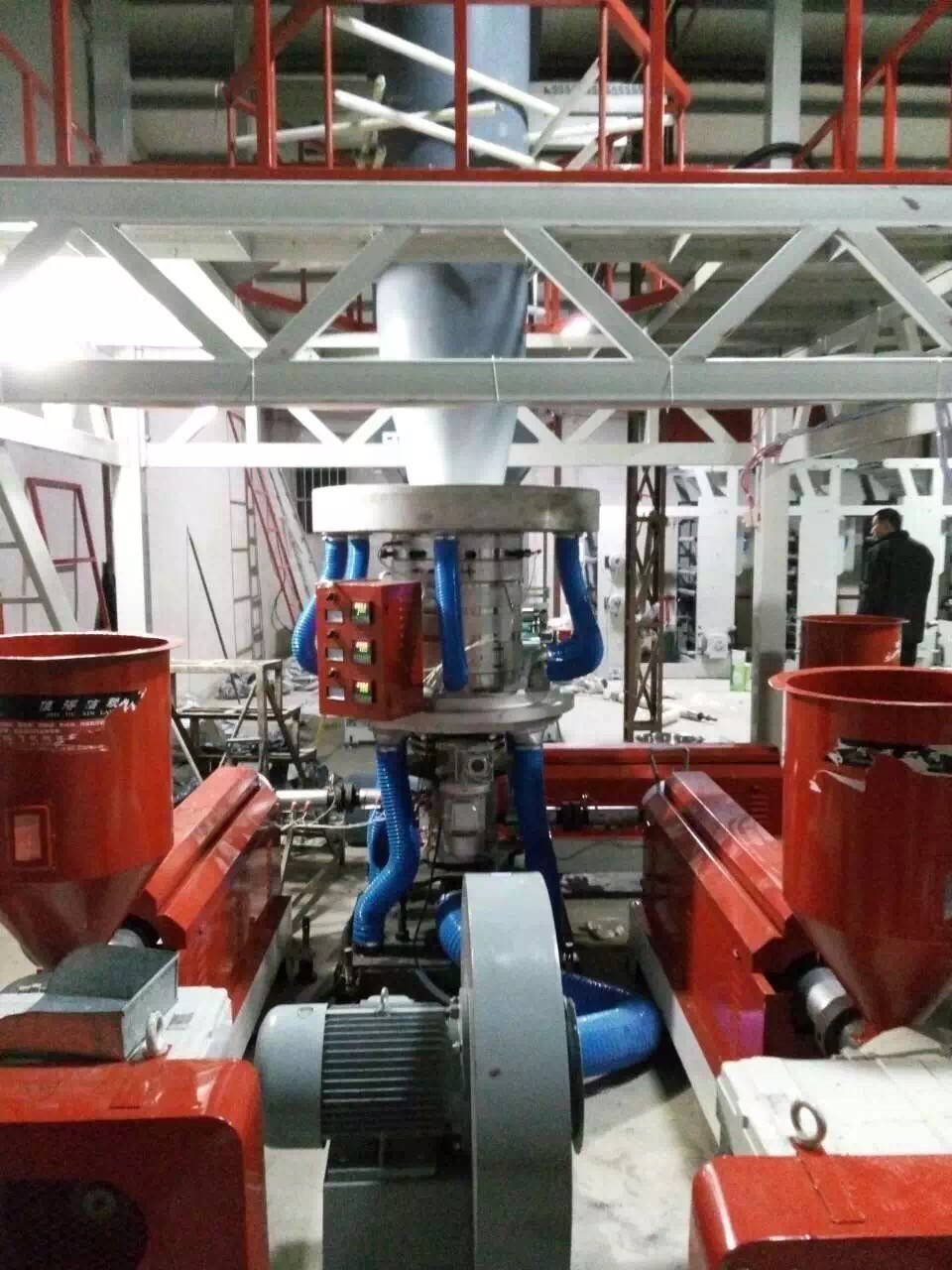 HDPE PE Blown Film Extrusion Machinery Single Screw 3 Phase