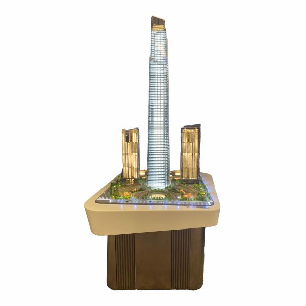 Custom High Precision Architectural Scale Model Modern Commercial Tower Display Model