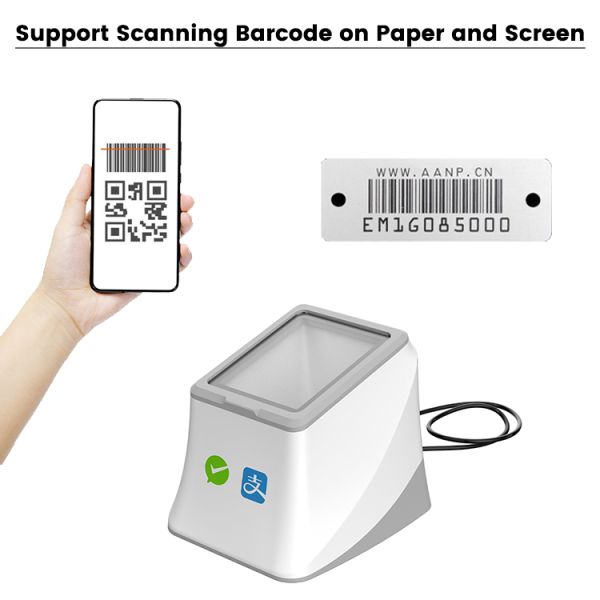 F Desktop 1D 2D Barcode Scanner and RFID NFC Box Waterproof 2D Scanning Self-service Code Reader Machine Koisk