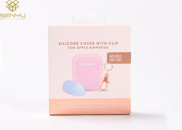Buy cheap Pink 1500g Cardboard Earphone Packaging Box With Plastic Hook from wholesalers