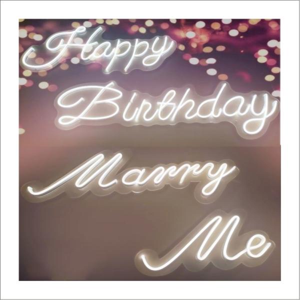 Buy cheap 220V Neon Happy Birthday Light LED Neon Sign With Clear Acrylic Backer from wholesalers