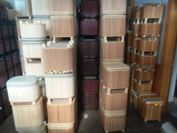Buy cheap Natural Straw Household Storage Stool Grass Woven Ottoman Box Eco-Friendly Hand-Woven Grass Rattan Stools from wholesalers