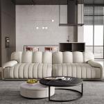 Nordic Leather Living Room Sofas Multi Functional Leather Sofa Set