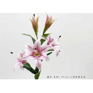 Long - Lasting Multiple Color Artificial Lilies With 3 Flowers And 2 Buds 98 CM