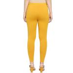 High Quality Women Yellow Solid Cotton Ankle Length Gym Yoga Leggings Sport with