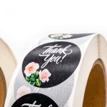 Adhesive Thank You Sticker Labels CMYK / Full Color 100 Biodegradable
