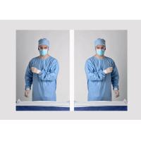 Buy cheap Anti Static Blue Disposable Isolation Gowns Knitted Cuff / Cotton Cuff product