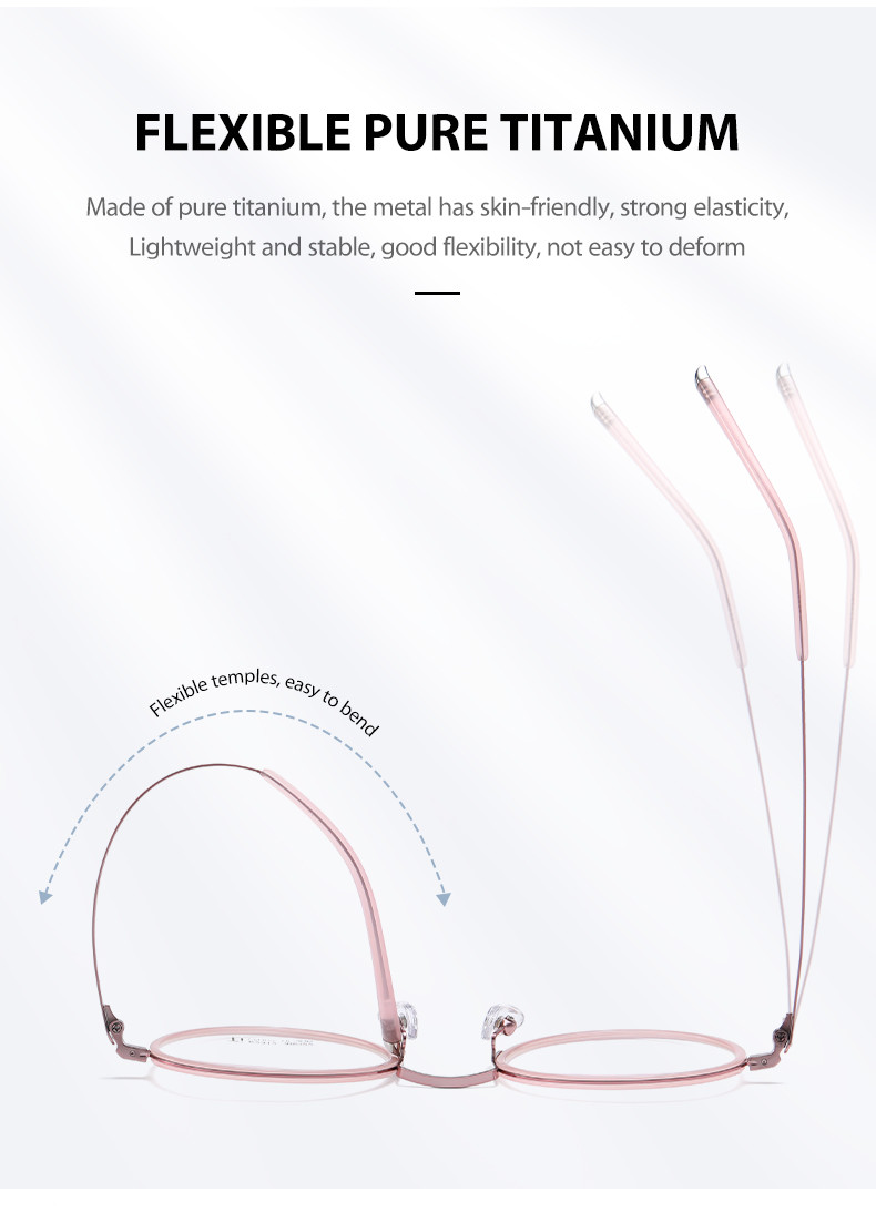 Customizable Acetate Titanium Glasses Flexible Ultra Lightweight