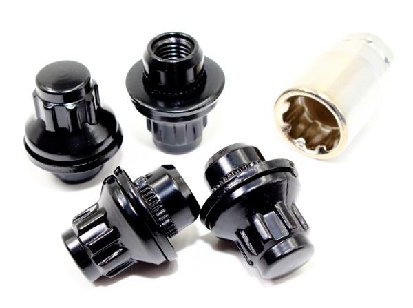 Buy cheap Carbon Steel Black Acorn Seat Lug Nuts Locks 12x1.5 W/Key 1.47" Mag Washer from wholesalers