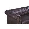 Buy cheap Vintage Double Color Three Seater Leather Sofa Durable Linen Full Hand Work Craft from wholesalers