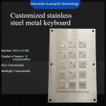 Customized stainless steel metal button metal keyboard, waterproof, dustproof,