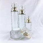 50ml 100ml Cosmetic empty glass jar with gold cap
