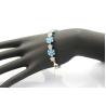 Buy cheap Sterling Silver Link Flower Blue Topaz Cubic Zircon Tennis Bracelet(B01BLUE) from wholesalers