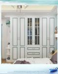 220cm Solid Wood Wardrobe Closet Corner Cabinet For Bedroom