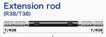 Buy cheap R38/T38 Rock Drilling Rod Carbon Steel Threaded Extension Rod 3050mm from wholesalers