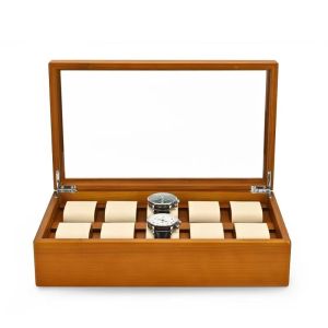 Buy cheap Brown Luxury Mens Watch Display Case Watch Display Showcase product